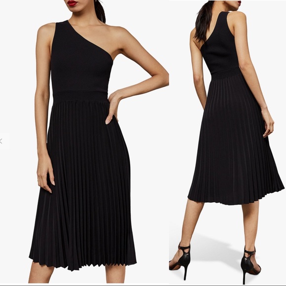 miriom asymmetric knitted midi dress